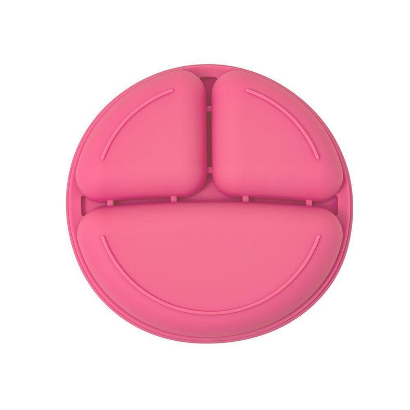 Prato Silicone Com Divisória Colors Rosa - Clingo