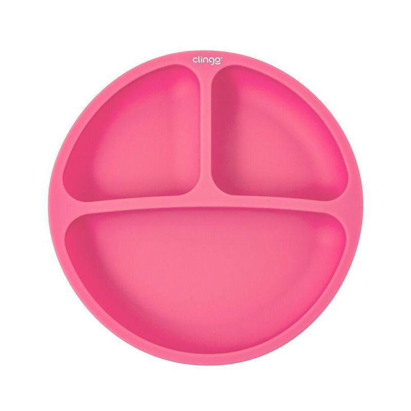 Prato Silicone Com Divisória Colors Rosa - Clingo