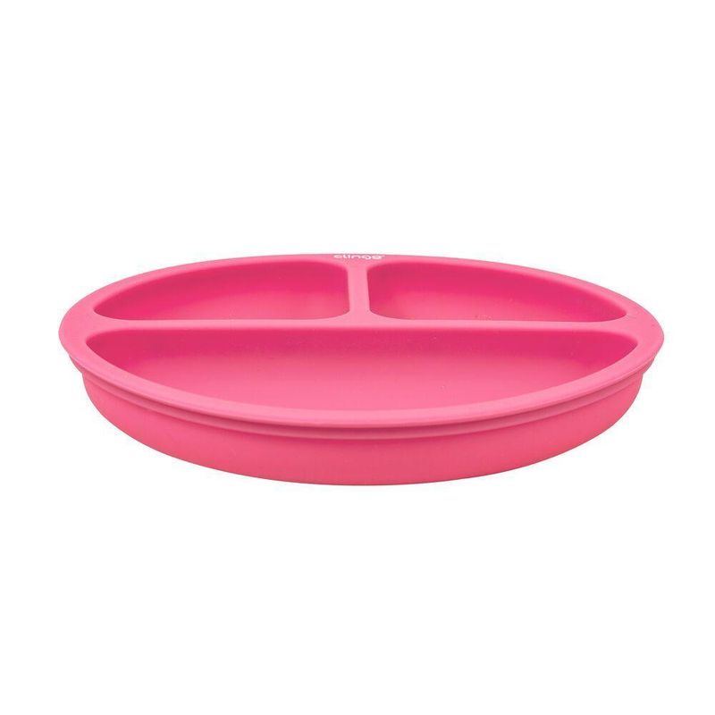 Prato Silicone Com Divisória Colors Rosa - Clingo