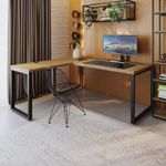 Mesa Em L Presidente 190x160x75cm Yon - Ciliegio-estpreta Ciliegio-estpreta