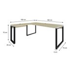 Mesa Em L Presidente 190x160x75cm Yon - Ciliegio-estpreta Ciliegio-estpreta
