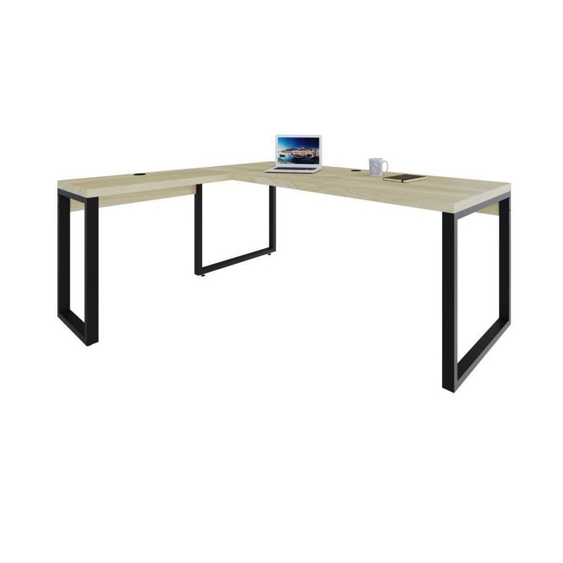 Mesa Em L Presidente 190x160x75cm Yon - Ciliegio-estpreta Ciliegio-estpreta