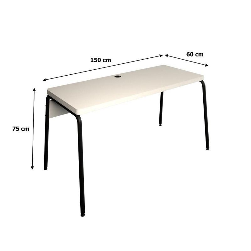 Mesa Orgânica Diretor Cantos Arredondados Round 150cm Estpreta