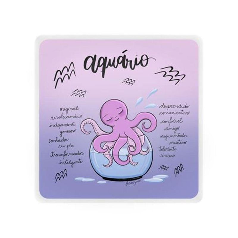 Mini Luminária Box Signos Aquário Usb