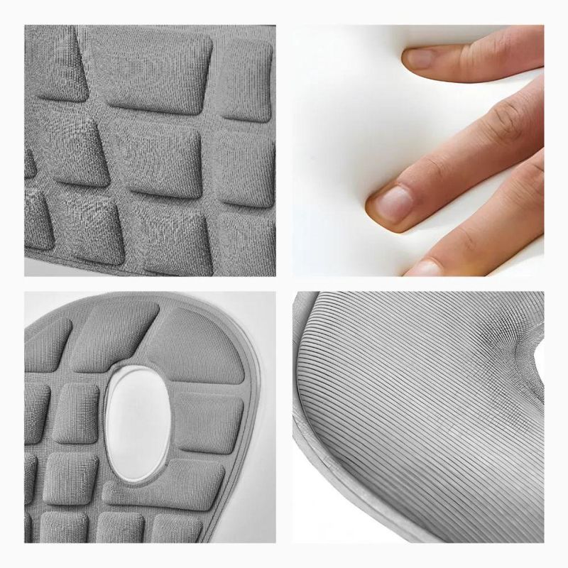 Almofada De Apoio Lombar Cadeira Correção De Coluna - Conforto E Postura Em Qualquer Lugar M - Cinza