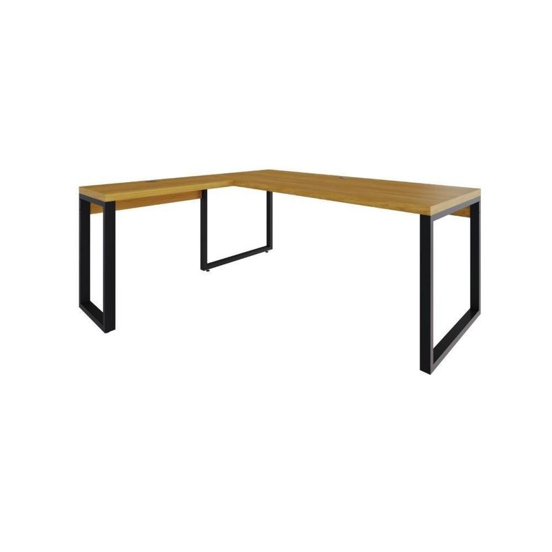 Mesa Em L Presidente 190x160x75cm Yon - Acácia -estpreta Acácia -estpreta