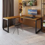 Mesa Em L Presidente 190x160x75cm Yon - Acácia -estpreta Acácia -estpreta
