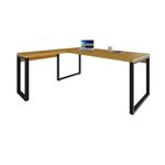 Mesa Em L Presidente 190x160x75cm Yon - Acácia -estpreta Acácia -estpreta