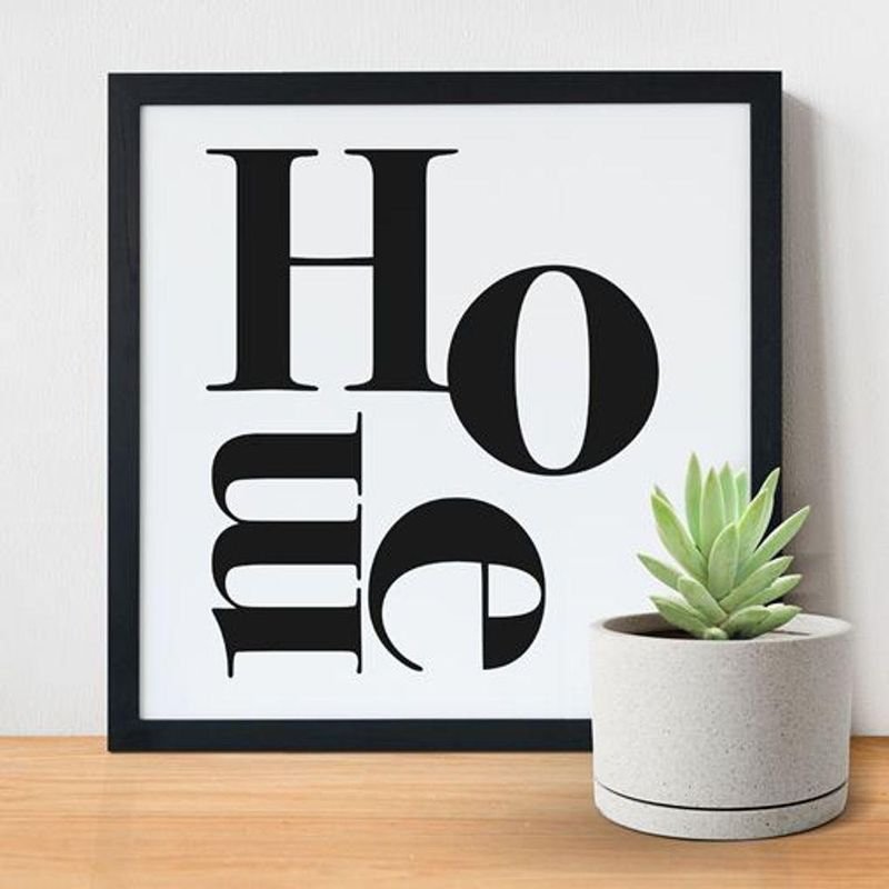 Quadro Decorativo Com Moldura 24x24 - Home