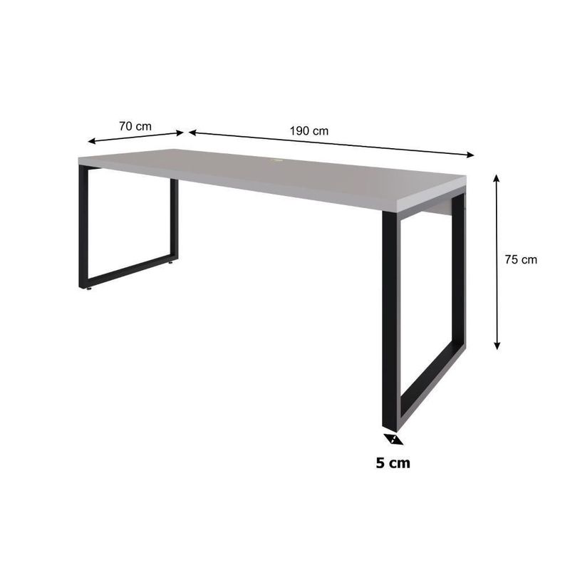 Mesa Presidente 190x70x75cm Yon - Off White-estpreta Off White-estpreta