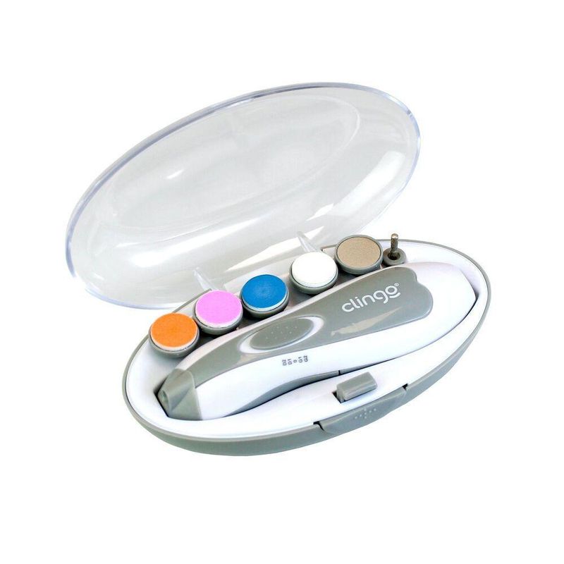 Kit Manicure Elétrica Com Led 6 Lixas Bebê Mamãe - Clingo