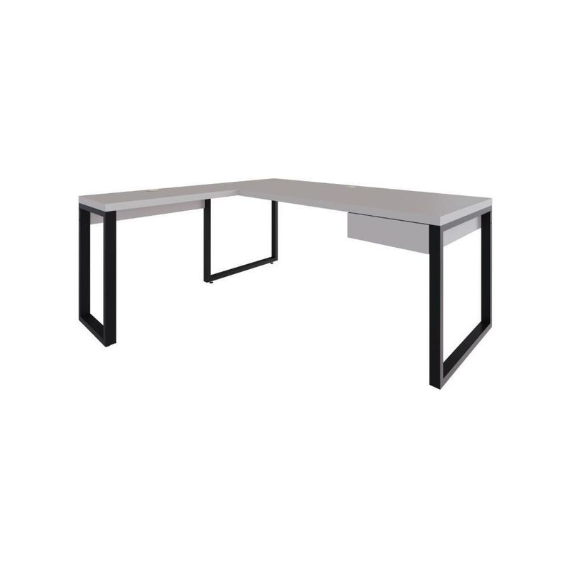Mesa Em L Presidente C-01 Gav 190x160x75cm Yon - Off White-estpreta Off White-estpreta