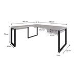 Mesa Em L Presidente C-01 Gav 190x160x75cm Yon - Off White-estpreta Off White-estpreta