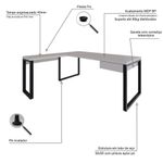 Mesa Em L Presidente C-01 Gav 190x160x75cm Yon - Off White-estpreta Off White-estpreta