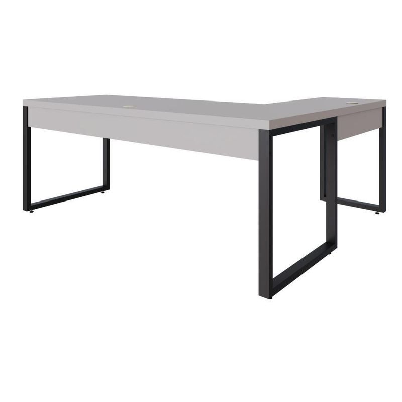 Mesa Em L Presidente C-01 Gav 190x160x75cm Yon - Off White-estpreta Off White-estpreta