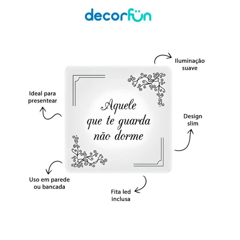 Luminária Slim Box Luz Indireta Aquele Que Te Guarda Usb