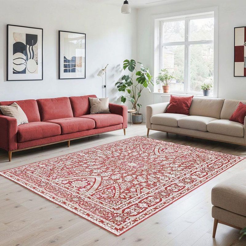 Tapete Aurora Clássico Retangular 100x150 78% Polipropileno 22% Poliéster Vermelho