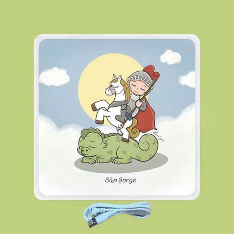 Mini Luminária Box São Jorge Usb