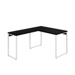 Mesa Em L Office 120x150x75cm Kuadra Preto ônix - Estbranca