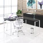 Mesa Em L Office 120x150x75cm Kuadra Preto ônix - Estbranca