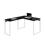 Mesa Em L Office 120x150x75cm Kuadra Preto ônix - Estbranca