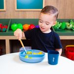 Talher Duplo De Bambu E Silicone Clingo Azul Sustentável