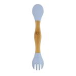 Talher Duplo De Bambu E Silicone Clingo Azul Sustentável