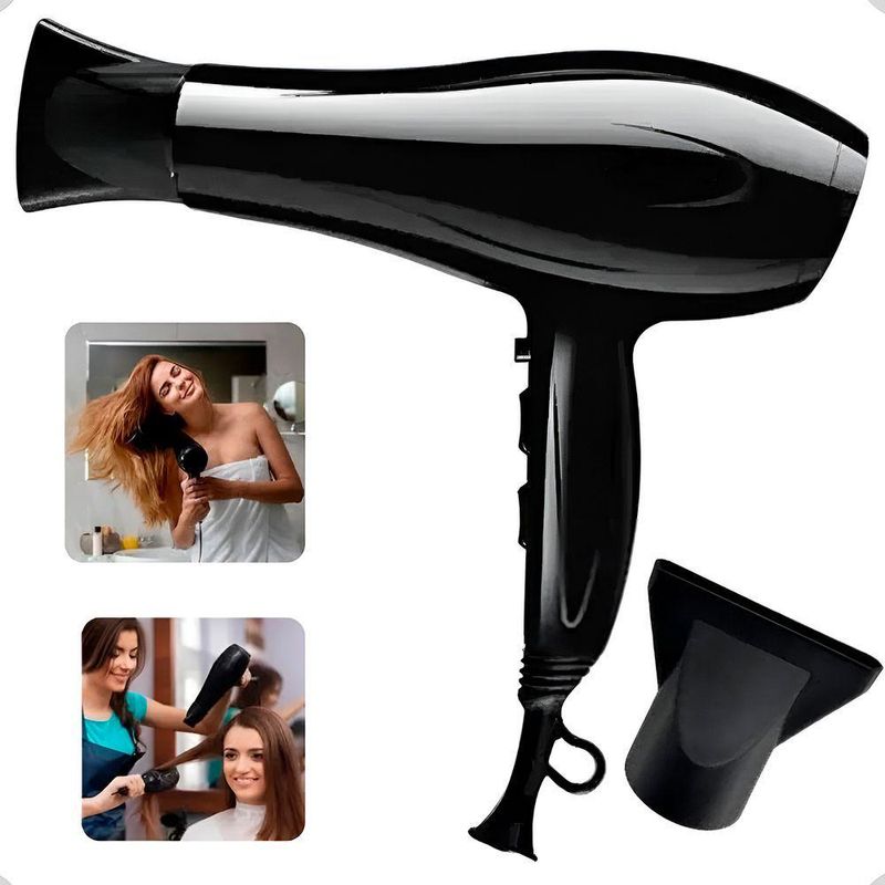 Secador de Cabelo MSE 2600A 1900W Jato Frio 3 Temperaturas Preto 110V