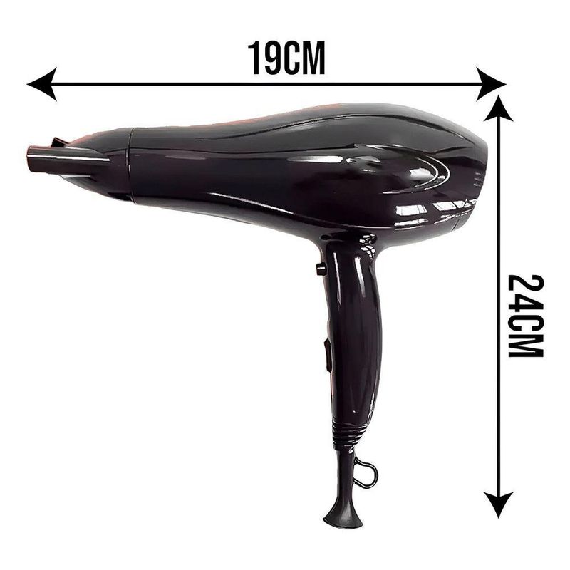 Secador De Cabelo Professional 220V Turbo Ar Quente Frio Preto