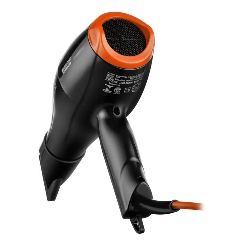 Secador De Cabelo Titanium 2100W Preto/laranja 110V