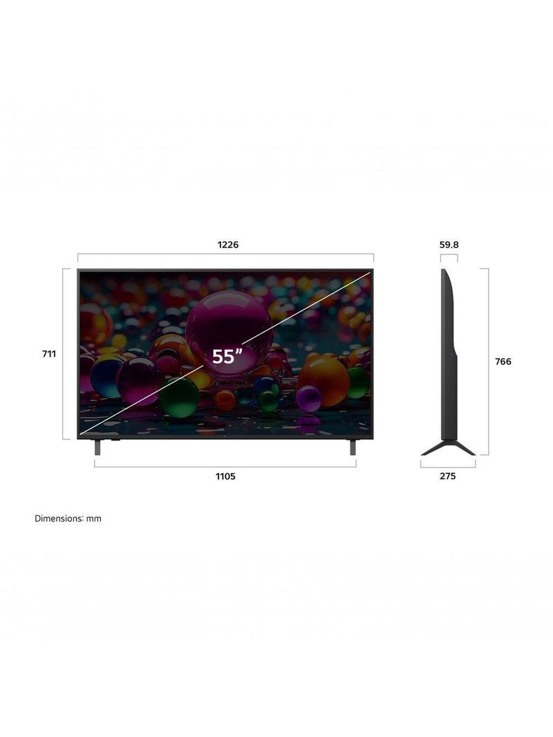 Smart TV LG UHD AI 4K 55 UA75 Processador &alpha;7 Gen8 e Tecnologia 2025 55UA7500PSABWZ Bivolt