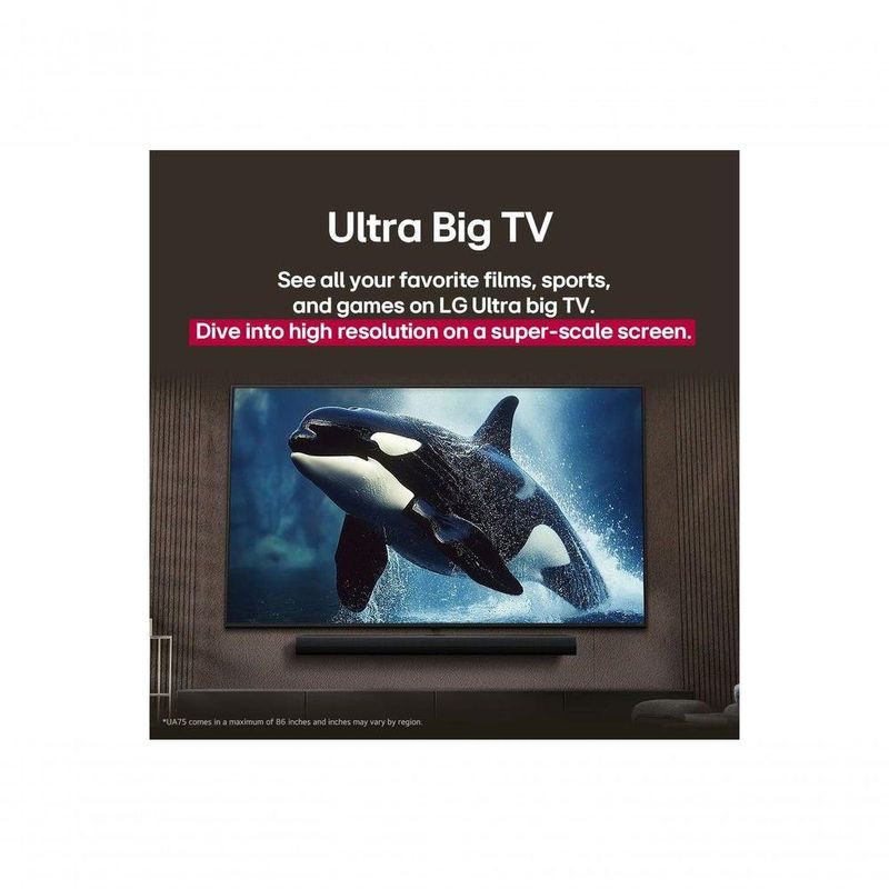 Smart TV LG UHD AI 4K 55 UA75 Processador &alpha;7 Gen8 e Tecnologia 2025 55UA7500PSABWZ Bivolt