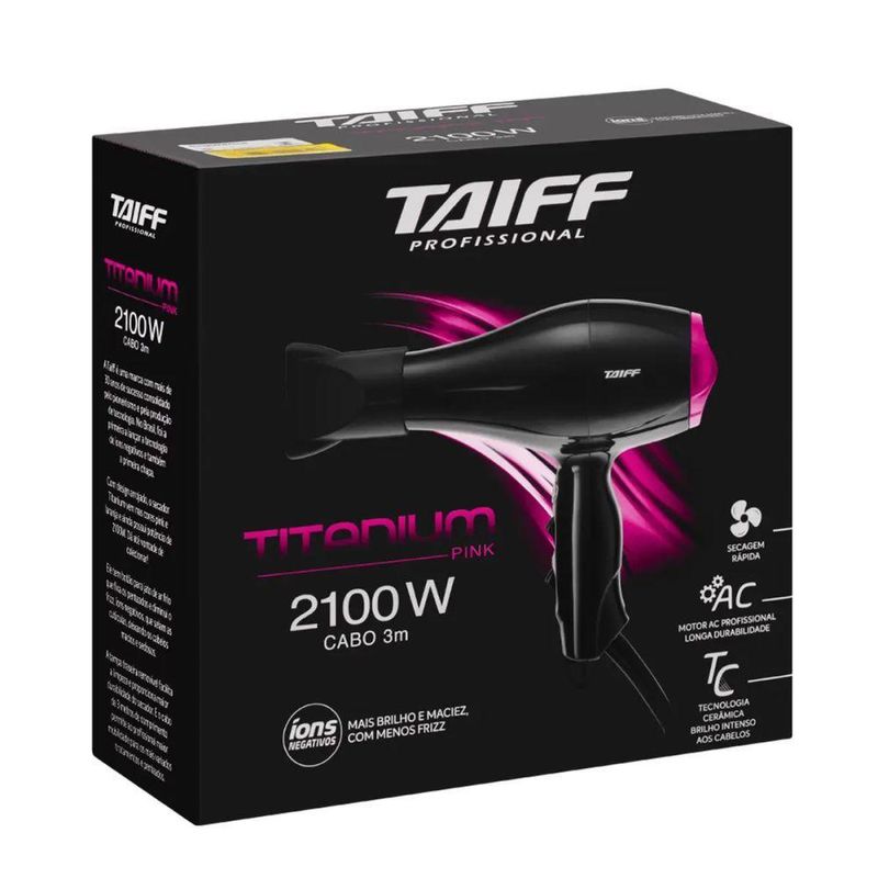 Secador De Cabelo Titanium 2100W Preto/pink 220V