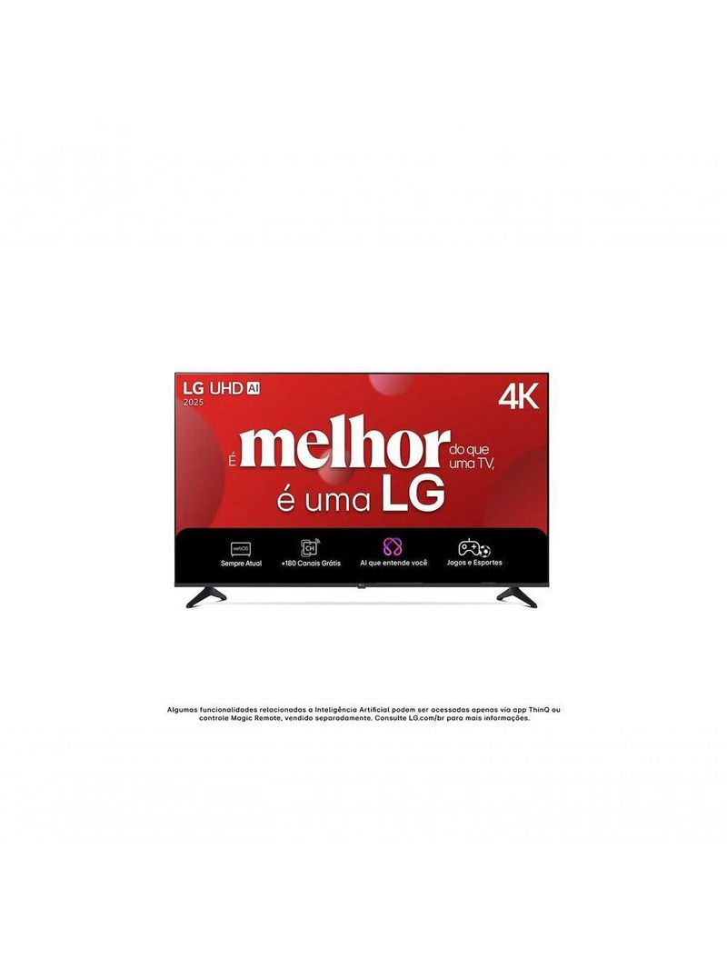 TV LG 4K UHD AI 65 UA75 2025 - a7  Pro e WebOS 25 Bivolt