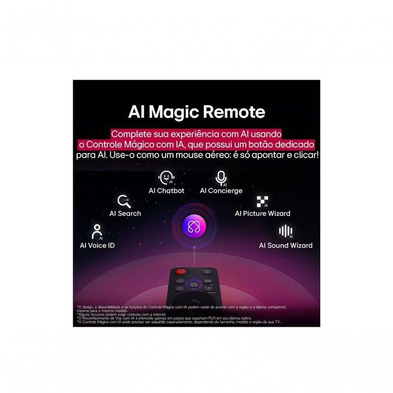 Smart TV LG QNED AI QNED80 65" Inteligência 4K Bivolt