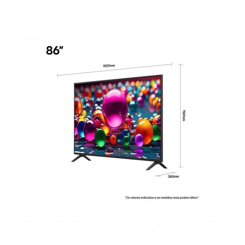 TV LG Ultra Grande 86" 4K UHD AI a7 Gen8 - 86UA8550PSA