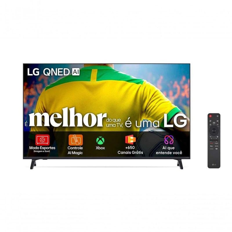 Smart TV 4K 65 LG QNED73 Portal de Games Processador AI &alpha;7 Ger8 4K Super Upscaling