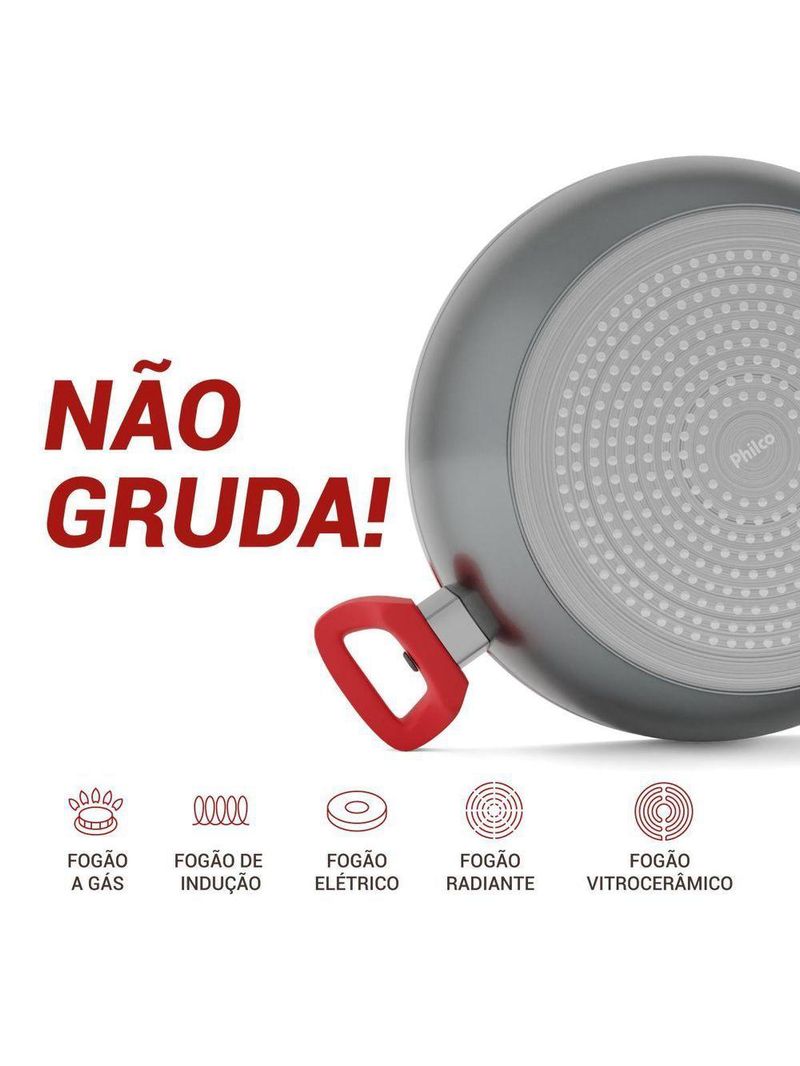 Panela Philco Redstone 4,6L com Tampa de Vidro PPN24A