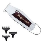 Máquina de Acabamento KM 9163 Aparador de Barba e Cabelo Lâmina Aço Inoxidável Prata