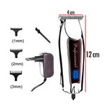 Máquina de Acabamento KM 9163 Aparador de Barba e Cabelo Lâmina Aço Inoxidável Prata