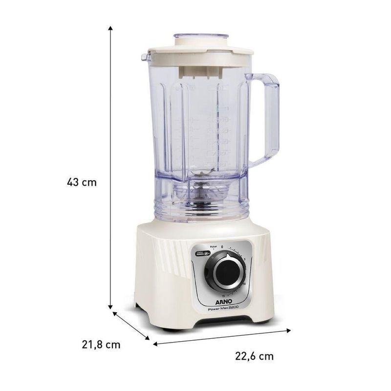 Liquidificador Arno Power Max Marfim LN64 3,1L 2200W 127V
