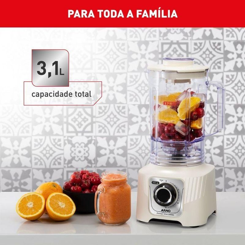 Liquidificador Arno Power Max Marfim LN64 3,1L 2200W 127V