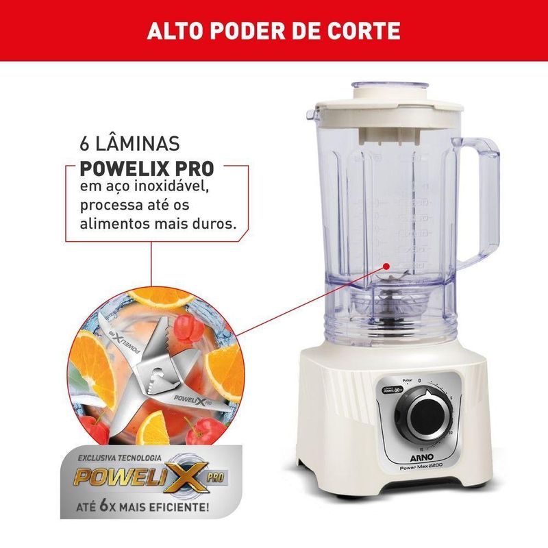 Liquidificador Arno Power Max Marfim LN64 3,1L 2200W 127V