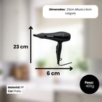 Secador De Cabelo Profissional 1800w 110V - Preta