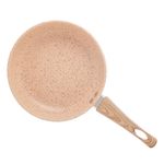 Frigideira lyor de alumínio e cerâmica granilite bege 24cm