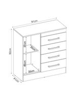 Cômoda Montevideu E Multiuso Viena em acabamento colorido Café Touch - Demóbile