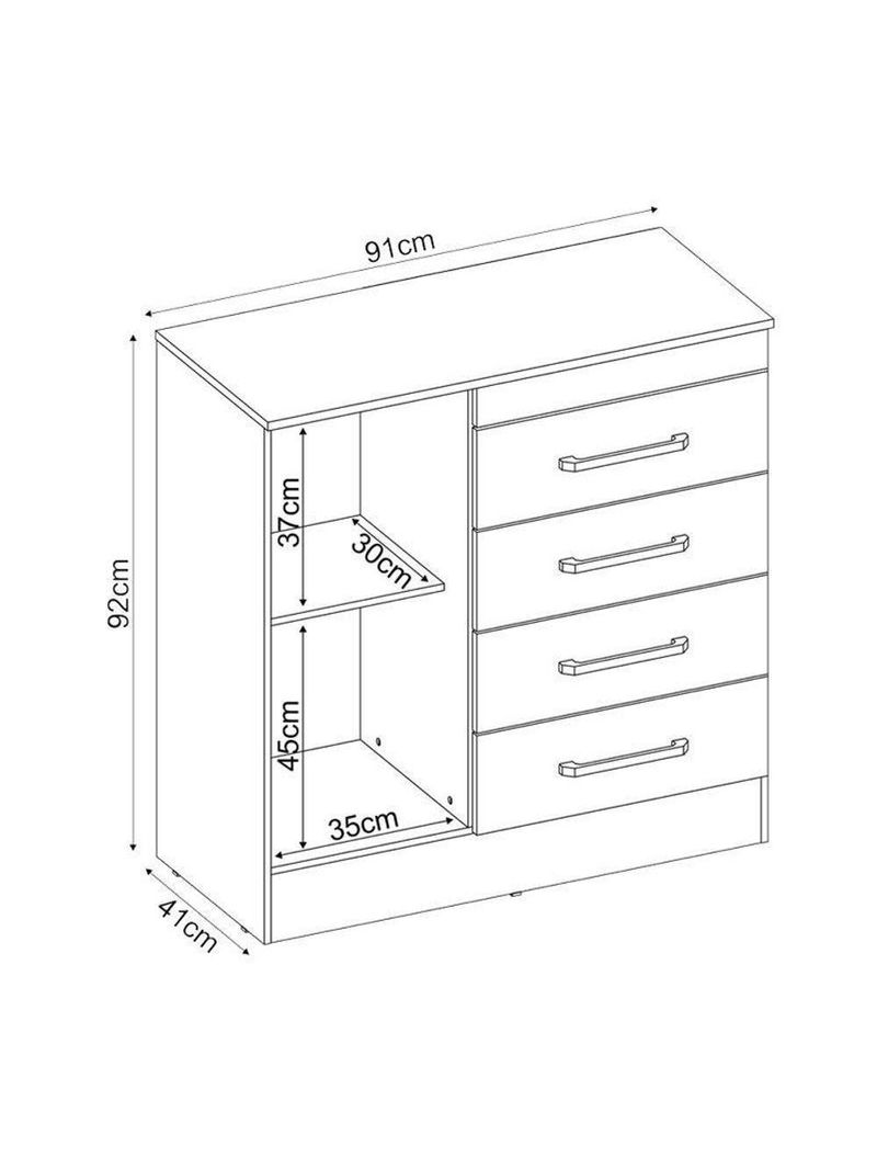 Cômoda Montevideu E Multiuso Viena em acabamento colorido Café Touch - Demóbile