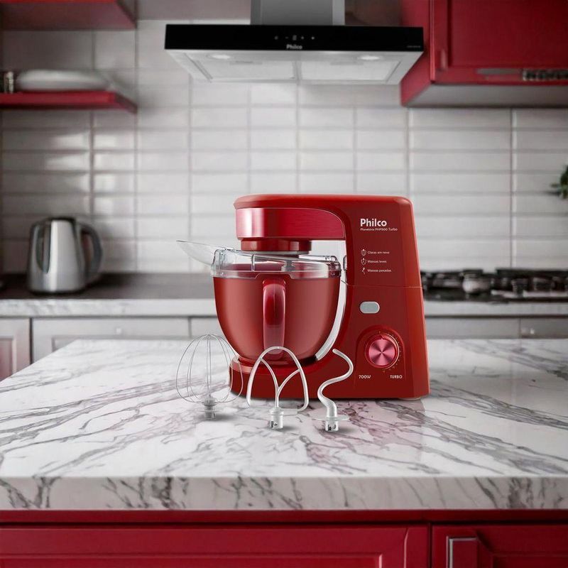 Batedeira Planetária Philco 4,5L Turbo Red 700W PHP500V 110V