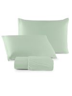 Jogo cama lençol sonnet casal padrão malha lisa 100% algodão macio 3 peças - verde claro