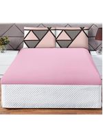 Jogo cama lençol shine king microfibra 180 fios 3 peças - geométrico rosa